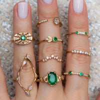 25 Styles Bohemian Gold Crown Moon Star Snake Cross Water Drops Crystal Ring Set Women Charm Joint Ring Party Wedding Jewelry