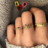 25 Styles Bohemian Gold Crown Moon Star Snake Cross Water Drops Crystal Ring Set Women Charm Joint Ring Party Wedding Jewelry