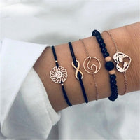 accesorios mujer Bohemian charm bead Bracelet Women tassel heart tree bijoux acier inoxydable femme Sets Jewelry armband