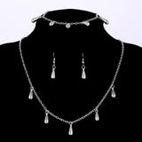 Fashion Round Ring Shape Choker Necklace Chunky Statement Chain Necklace Earrings Silver Plated Jewelry Sets For Women Giftd