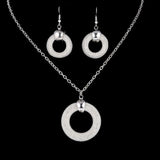 Fashion Round Ring Shape Choker Necklace Chunky Statement Chain Necklace Earrings Silver Plated Jewelry Sets For Women Giftd