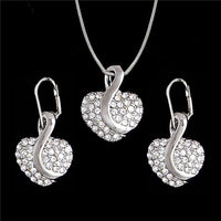 Fashion Round Ring Shape Choker Necklace Chunky Statement Chain Necklace Earrings Silver Plated Jewelry Sets For Women Giftd