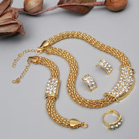 ZOSHI Exquisite Dubai gold Jewelry Set Wholesale Luxury Nigerian Woman Wedding Fashion African Beads Jewelry Set Costume Design