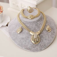 Dubai Gold Jewelry Sets Nigerian Wedding African Beads Crystal Bridal Jewellery Set Rhinestone Ethiopian Jewelry parure