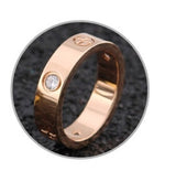 Rose Gold Stainless Steel Ring With Crystal For Woman Jewelry Rings Men Wedding Promise Rings For Female Women Gifts Engagement